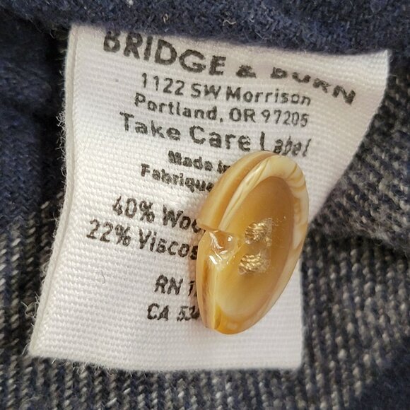 Bridge & Burn Mens Wool Blend Gray Long Sleeve Button-Up Shirt Large Casual - Picture 5 of 10